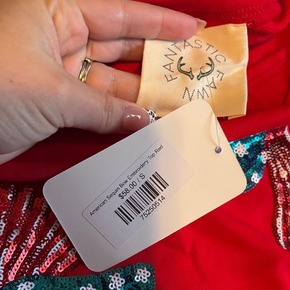 Sequin Red Bow-Patterned Top and Shorts Set by fantasia fawn - Picture 7 of 8